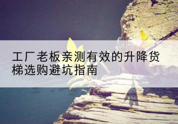 七星关升降货梯怎么选-工厂老板亲测有效的升降货梯选购避坑指南